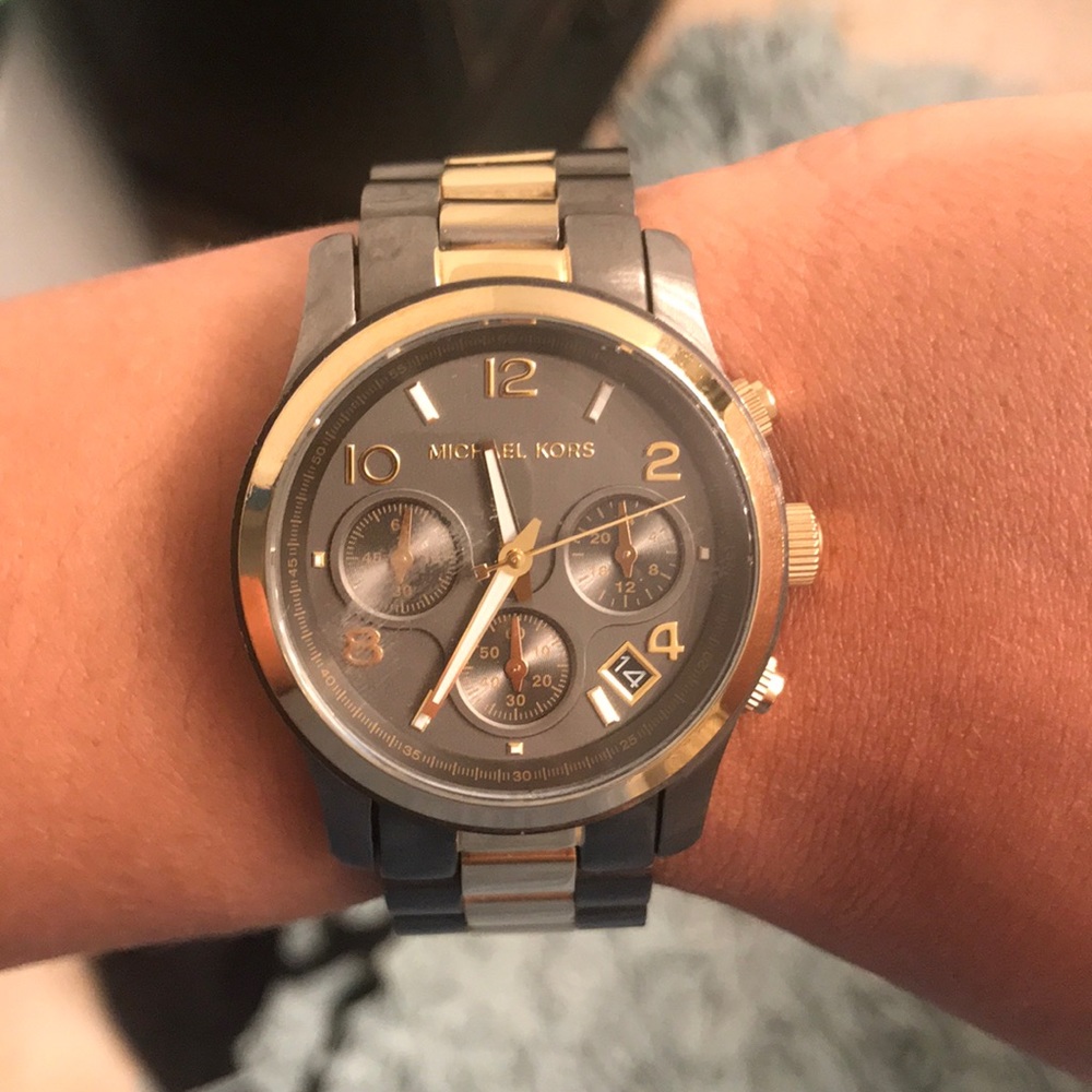 Stainless Steel & Gold Michael Kors Watch